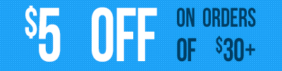 $5 Off on orders of $30+ banner